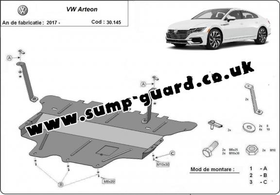 Steel sump guard for VW Arteon - manual gearbox