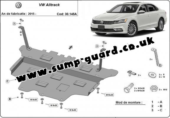 Steel sump guard for VW Passat Alltrack - automatic gearbox