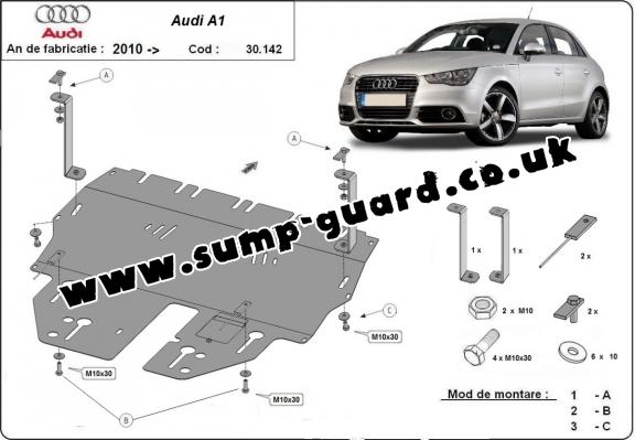 Steel sump guard for Audi A1