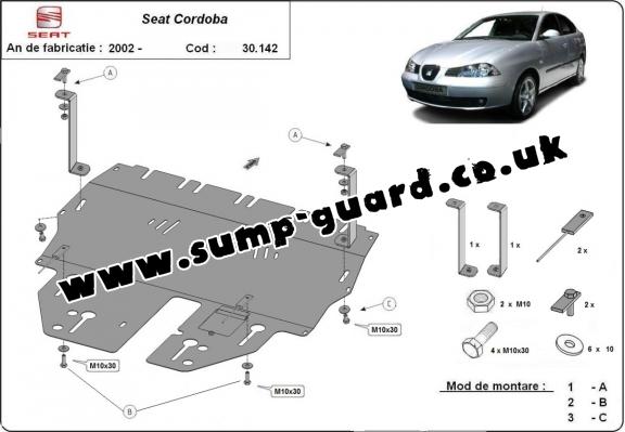 Steel sump guard for Seat Cordoba