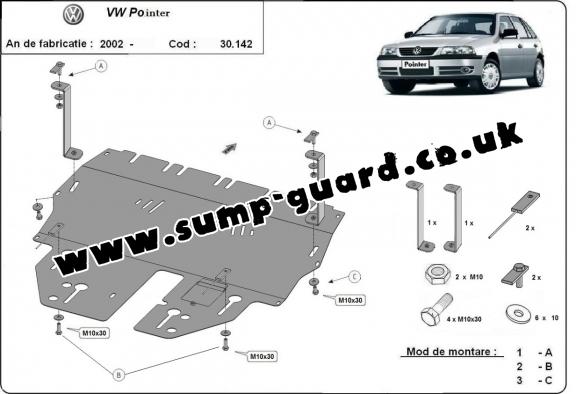 Steel sump guard for Volkswagen Pointer