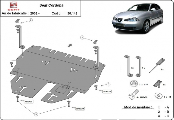 Steel sump guard for Seat Cordoba