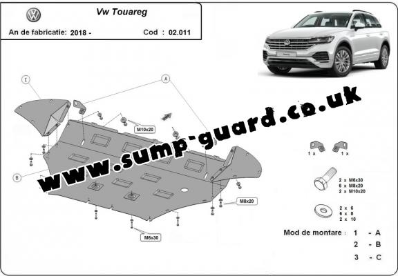 Steel sump guard for Volkswagen Touareg 