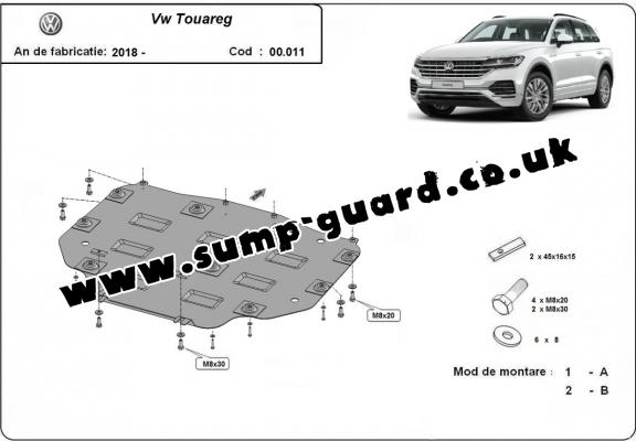Steel gearbox guard for VW Touareg