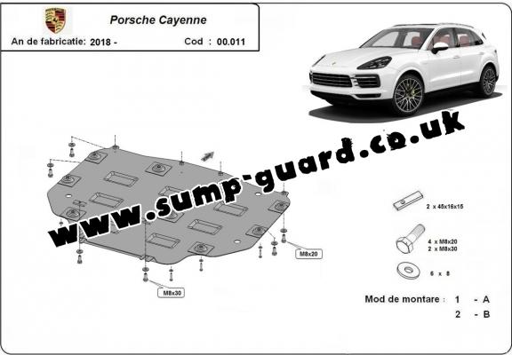 Steel gearbox guard for Porsche Cayenne