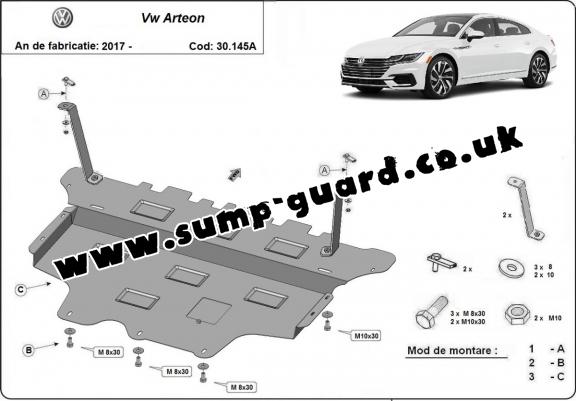 Steel sump guard for VW Arteon - automatic gearbox
