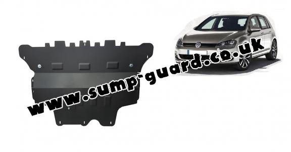 Steel sump guard for the protection of the engine and the gearbox for VW Golf 7 - automatic gearbox