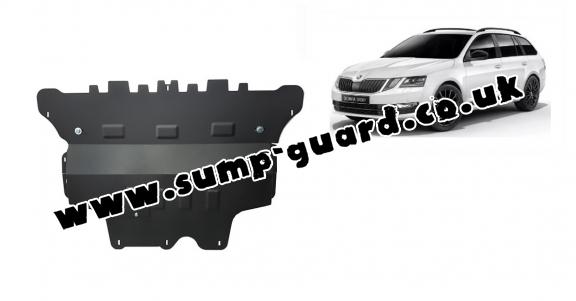 Steel sump guard for the protection of the engine and the gearbox for Skoda Octavia 3 - automatic gearbox