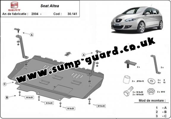 Steel sump guard for Seat Altea