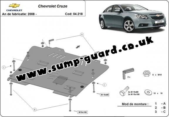 Steel sump guard for Chevrolet Cruze