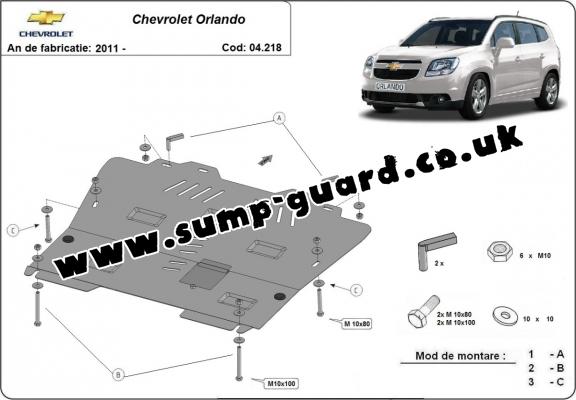 Steel sump guard for Chevrolet Orlando