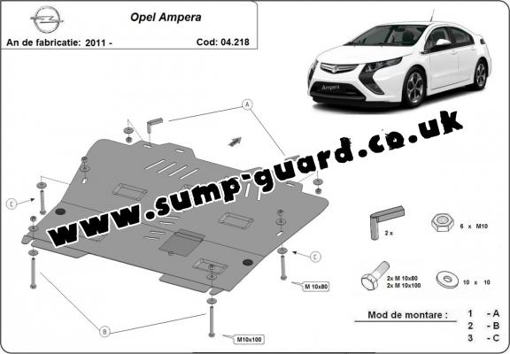 Steel sump guard for  Opel Ampera