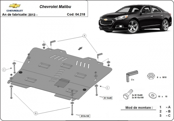 Steel sump guard for Chevrolet Malibu