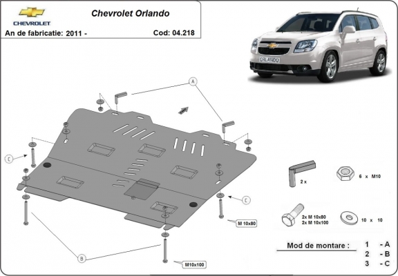 Steel sump guard for Chevrolet Orlando
