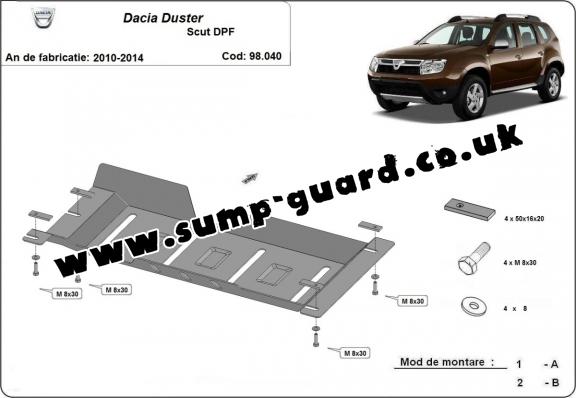 Steel DPF guard  for Dacia Duster