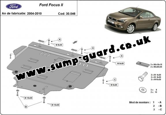 Steel sump guard for Ford Focus 2