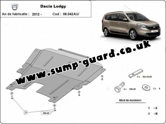 Aluminum sump guard for DACIA LODGY