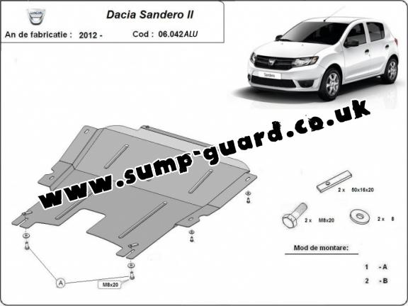 Aluminum sump guard for DACIA  SANDERO 2