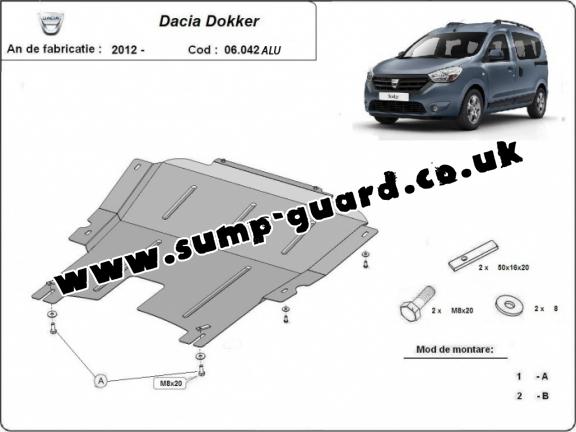 Aluminum sump guard for DACIA DOKKER