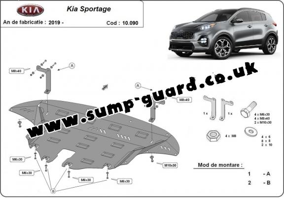 Steel sump guard for Kia Sportage