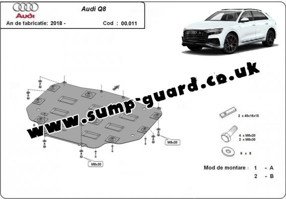 Steel gearbox guard for Audi Q8