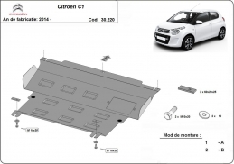 Steel sump guard for Citroen C1