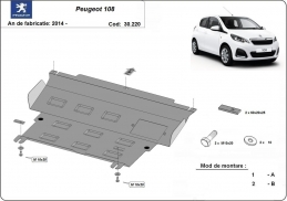 Steel sump guard for Peugeot 108