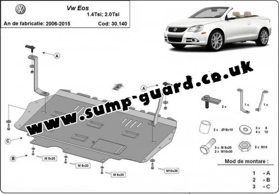 Steel sump guard for Volkswagen Eos