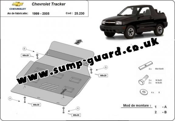 Steel sump guard for Chevrolet Tracker