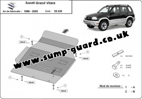 Steel sump guard for Suzuki Grand Vitara