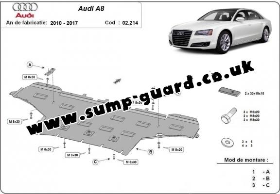 Steel sump guard for Audi A8