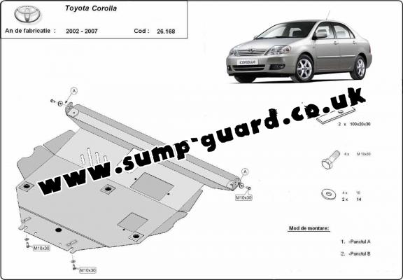 Steel sump guard for Toyota Corolla -E120/E130