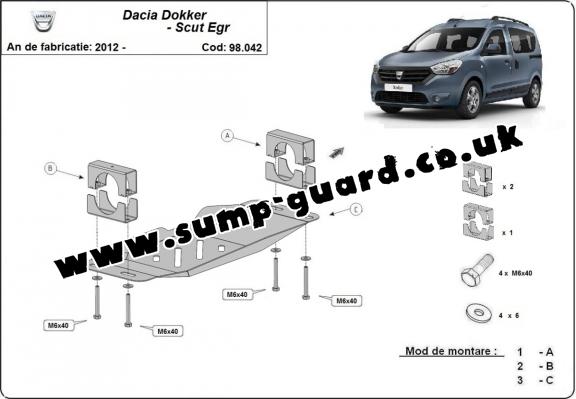 Steel guard for Stop&Go system, EGR Dacia Dokker