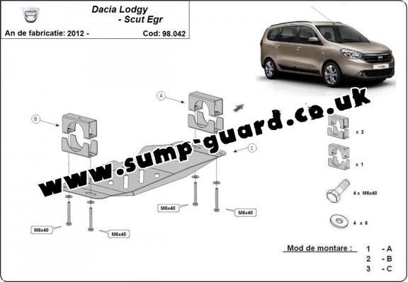 Steel guard for Stop&Go system, EGR Dacia Lodgy