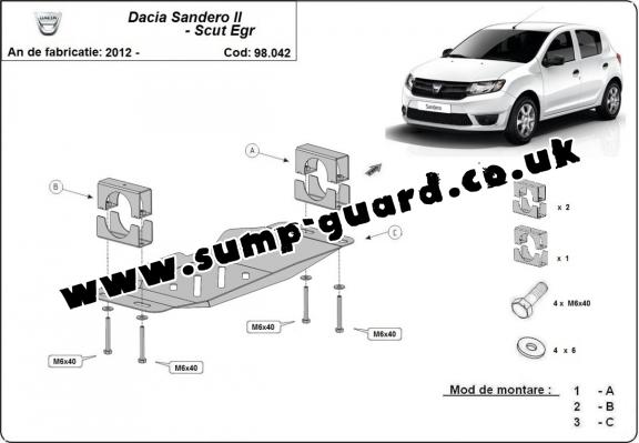 Steel guard for Stop&Go system, EGR Dacia Sandero 2