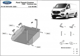 Steel AdBlue tank guard for Ford Transit Custom