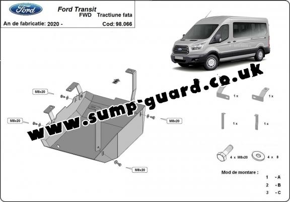 Steel AdBlue tank guard for Ford Transit