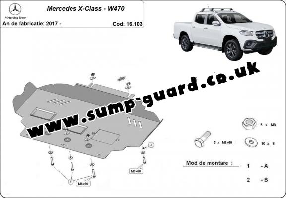 Steel sump guard for Mercedes X-Class