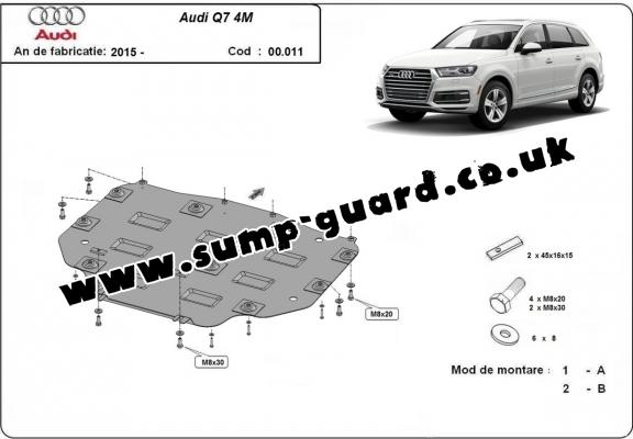 Steel gearbox guard for Audi Q7 