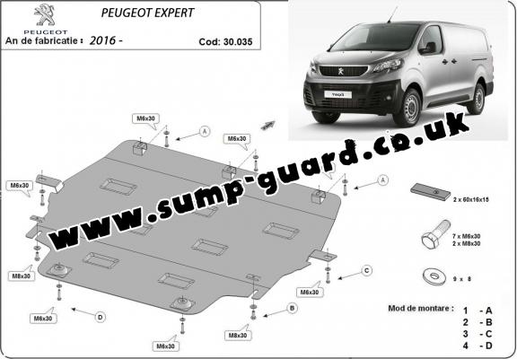 Steel sump guard for Peugeot Expert