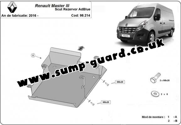 Steel AdBlue tank guard for  Renault Master 3  - Model 2