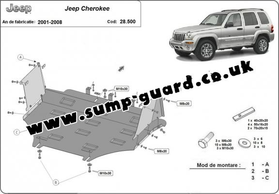 Steel sump guard for Jeep Cherokee - KJ