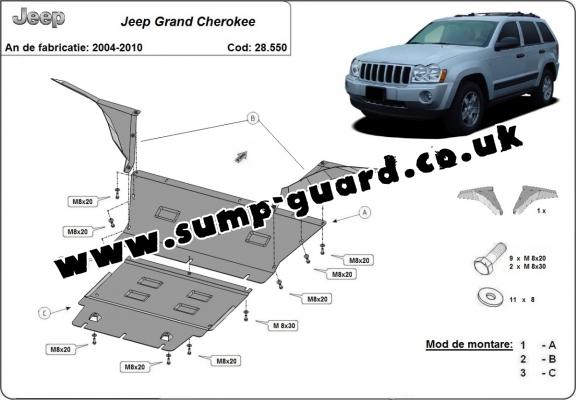 Steel sump guard for Jeep Grand Cherokee