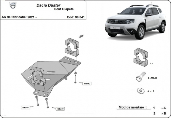 Steel EGR valve guard  for Dacia Duster