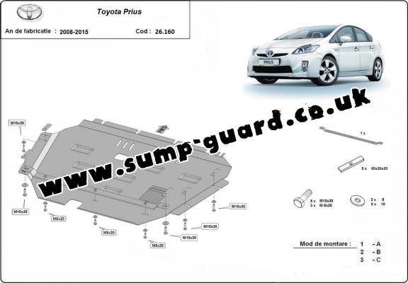 Steel sump guard for Toyota Prius