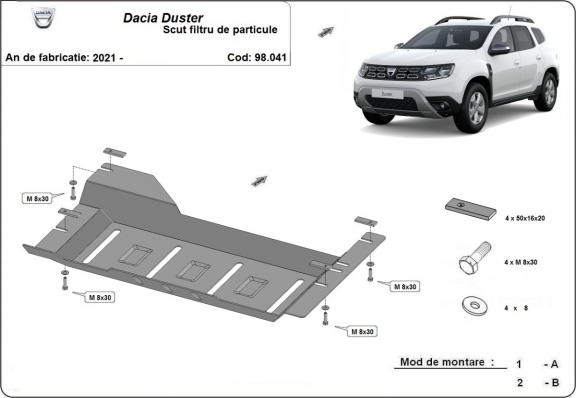 Steel DPF guard  for Dacia Duster