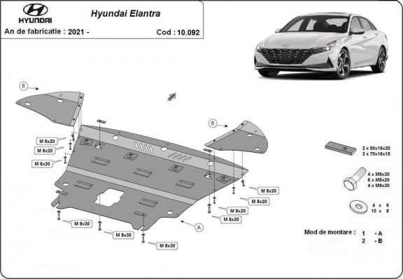 Steel sump guard for  Hyundai Elantra