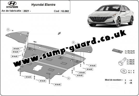Steel sump guard for  Hyundai Elantra