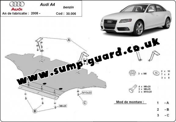 Steel sump guard for Audi A4 B8 All Road, petrol