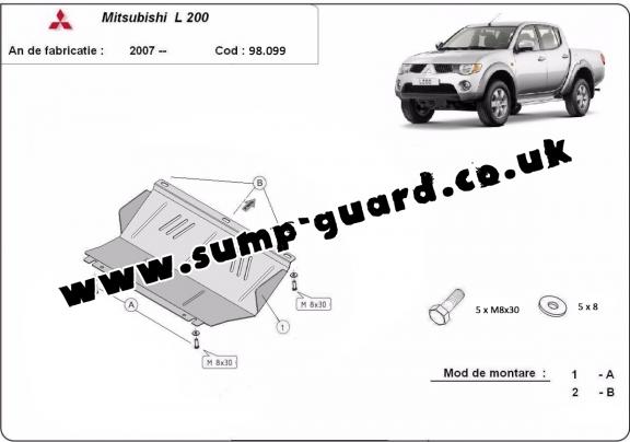 Steel guard for the protection of  radiator for Mitsubishi L 200